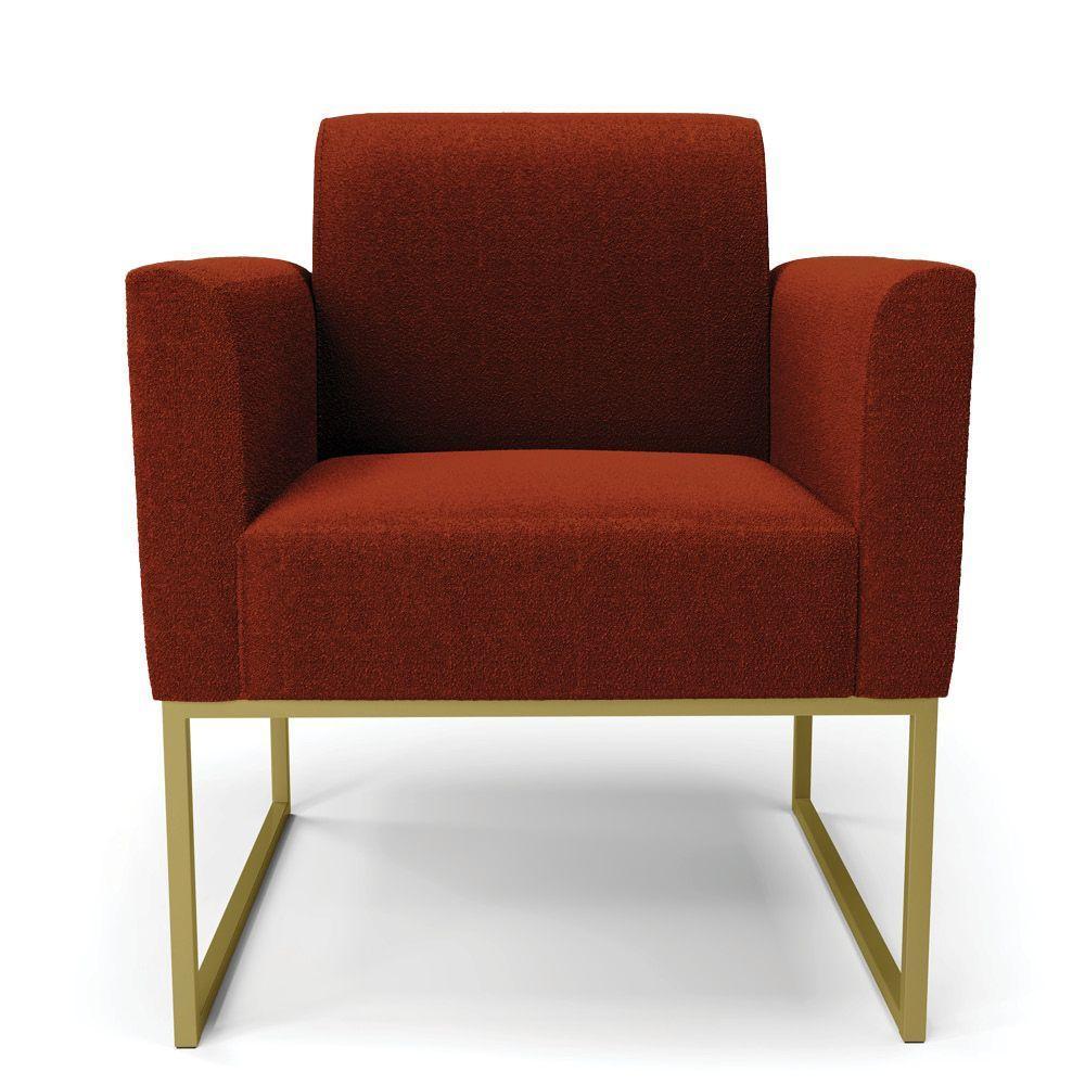 Poltrona Sala De Estar Industrial Dourado Marisa Bouclê Terra D03 - D'rossi - 5