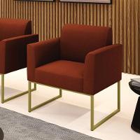 Poltrona Sala De Estar Industrial Dourado Marisa Bouclê Terra D03 - D'rossi - 2