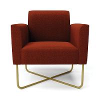 Poltrona Sala Base X Industrial Dourado Marisa Bouclê Terra D03 - D'rossi