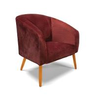 Poltrona Decorativa Pé Palito Castanho Stella Veludo Text Marsala D03 - D'rossi - 1