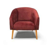 Poltrona Decorativa Pé Palito Castanho Stella Veludo Text Marsala D03 - D'rossi - 6