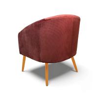 Poltrona Decorativa Pé Palito Castanho Stella Veludo Text Marsala D03 - D'rossi - 7