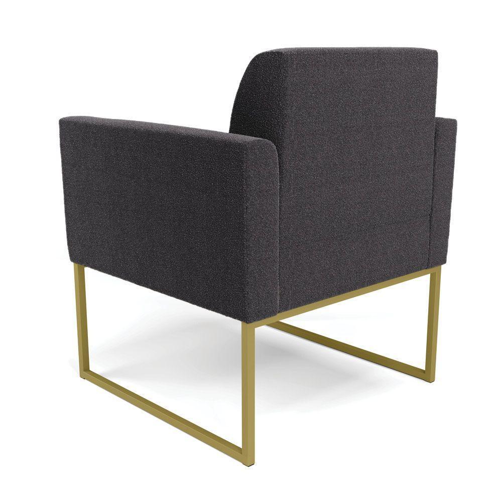 Poltrona Sala De Estar Industrial Dourado Marisa Bouclê Grafite D03 - D'rossi - 7