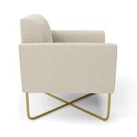 Poltrona Sala Base X Industrial Dourado Marisa Bouclê D03 - D'rossi Cor White - 5