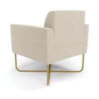 Poltrona Sala Base X Industrial Dourado Marisa Bouclê D03 - D'rossi Cor White - 6