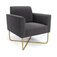 Poltrona Sala Base X Industrial Dourado Marisa Bouclê Grafite D03 - D'rossi - 1