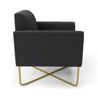 Poltrona Sala Base X Industrial Dourado Marisa Bouclê Grafite D03 - D'rossi - 5
