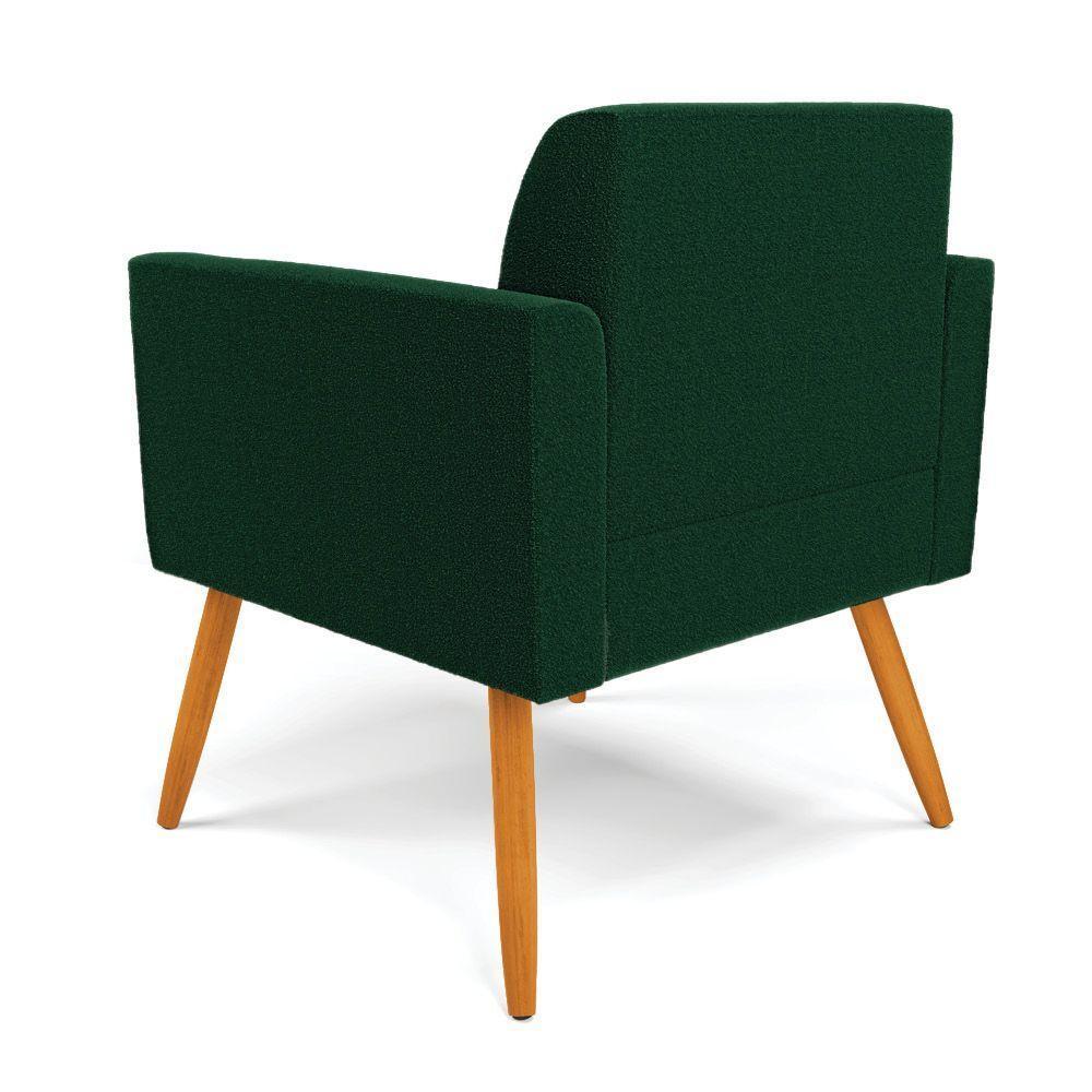 Poltrona Sala Estar Pé Palito Castanho Marisa Bouclê Verde D03 - D'rossi - 7