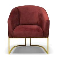 Poltrona Decorativa Industrial Dourado Stella Veludo Text Marsala D03 - D'rossi - 5