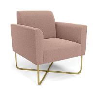 Poltrona Sala Base X Industrial Dourado Marisa Bouclê Rosê D03 - D'rossi - 1