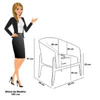 Poltrona Decorativa Base De Madeira Stella Veludo Text Marsala D03 - D'rossi - 3