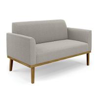 Namoradeira E Poltrona Base Madeira Castanho Marisa Bouclê Cinza D03 - D'rossi - 7