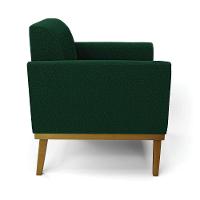 Poltrona Para Sala Base Madeira Castanho Marisa Bouclê Verde D03 - D'rossi - 6