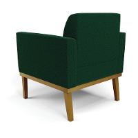 Poltrona Para Sala Base Madeira Castanho Marisa Bouclê Verde D03 - D'rossi - 7