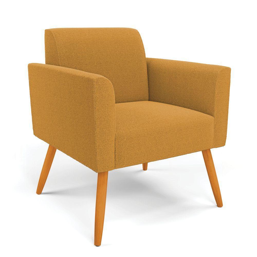 Namoradeira E Poltrona Pé Palito Castanho Marisa Bouclê Mostarda D03 - D'rossi - 8