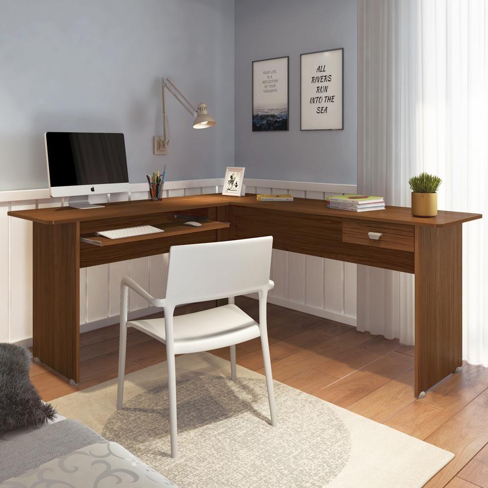 Mesa Escrivaninha De Canto 1 Gaveta 150x165 Cm Cedro Arly - 7