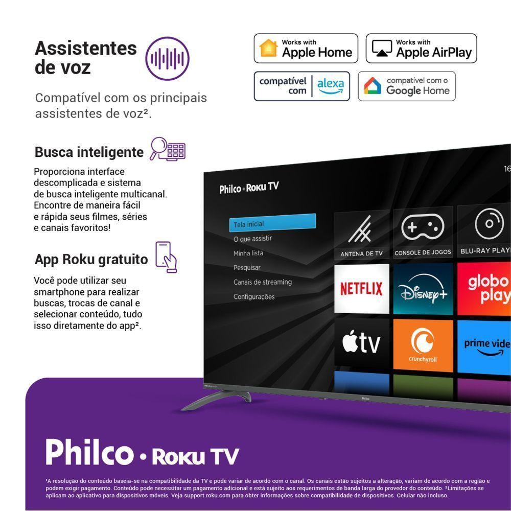TV 50 Philco Smart 4K Roku PTV50VA4REGB Cinza Bivolt - 10