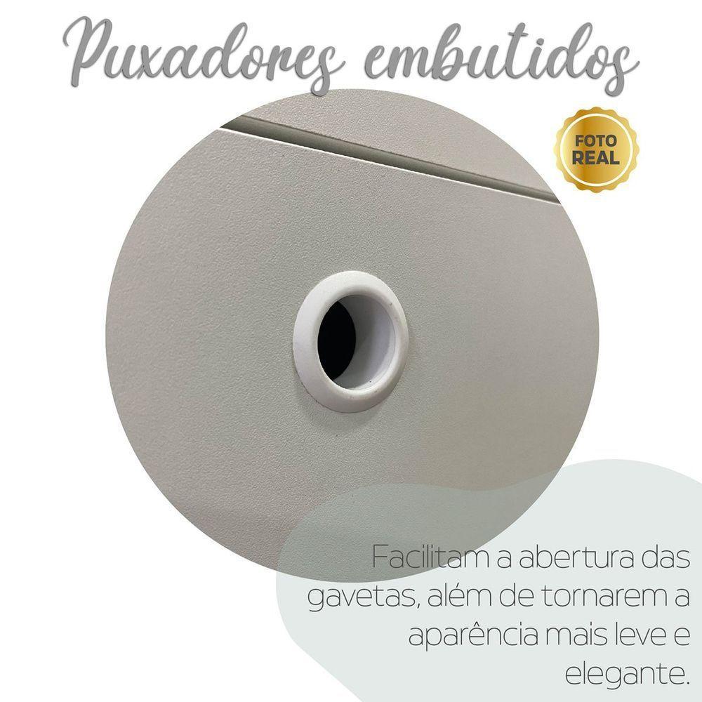 Mesa Escrivaninha 2 Gavetas Com Nichos Em L Golden Olmo/branco - 6