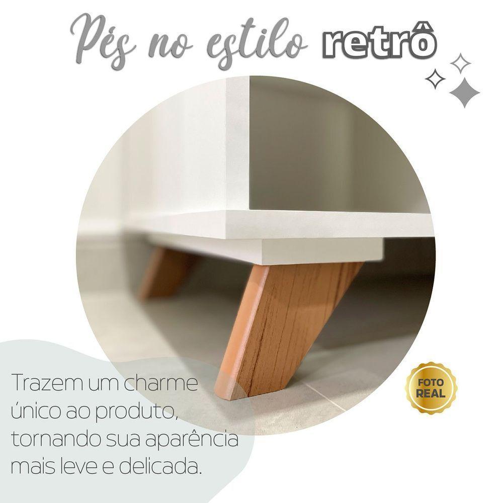 Mesa Escrivaninha 2 Gavetas Com Nichos Em L Golden Olmo/branco - 8