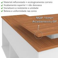 Mesa Escrivaninha 2 Gavetas Com Nichos Em L Golden Freijó/grafito/branco - 10