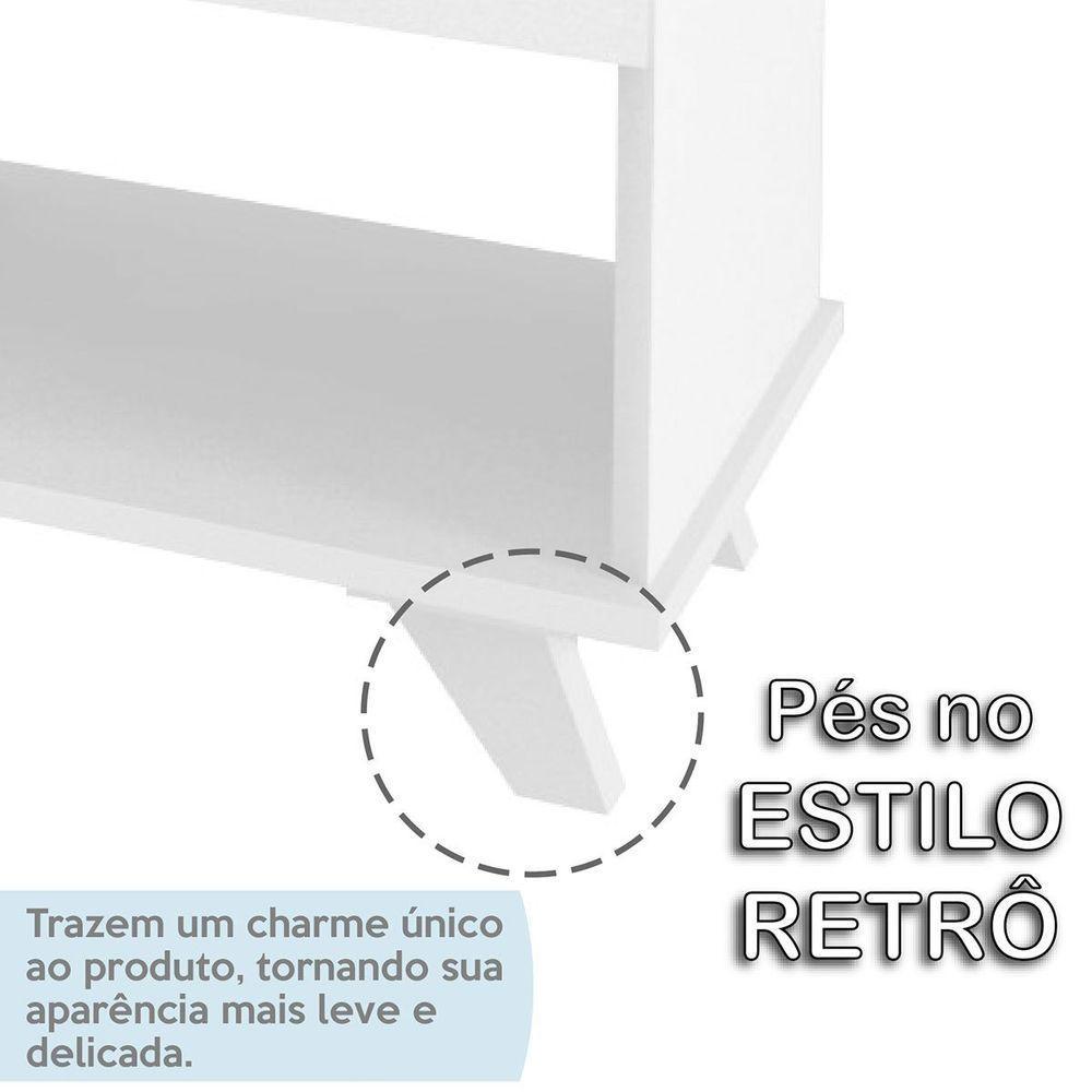 Mesa Escrivaninha 2 Gavetas Com Nichos Em L Golden Branco - 7