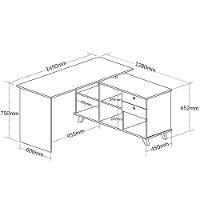 Mesa Escrivaninha 2 Gavetas Com Nichos Em L Golden Branco - 2