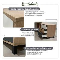 Mesa Escrivaninha Em L Com 3 Gavetas E Nichos Nexos Carvalho/branco/grafito - 3