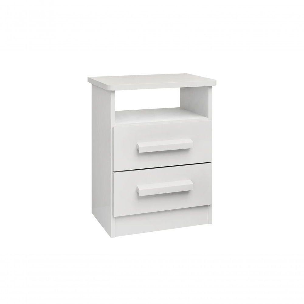 Mesa De Cabeceira Firenze 2 Gavetas Com Nicho - D' Doro Branco - 1