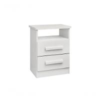 Mesa De Cabeceira Firenze 2 Gavetas Com Nicho - D' Doro Branco - 1