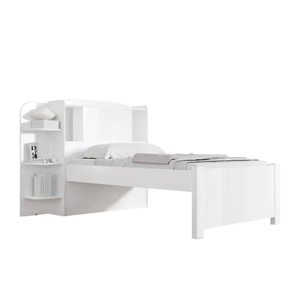 Cama Para Solteiro Milênio Com Box 2 Gavetas Plus - D' Doro Branco - 2