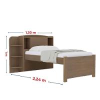 Cama Para Solteiro Milênio Com Box 2 Gavetas Plus - D' Doro Castanho - 3