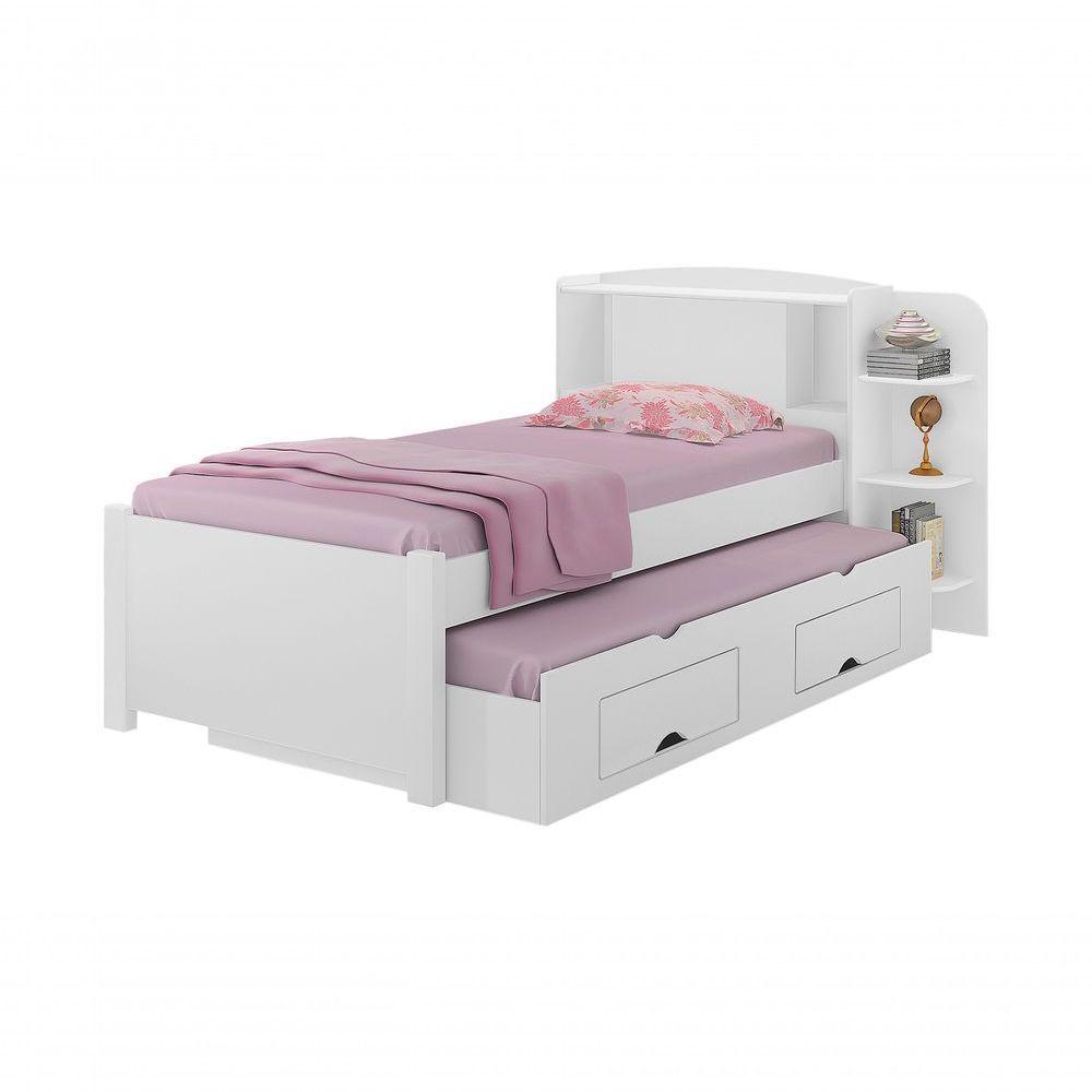 Cama Para Solteiro Milênio Com Box 2 Gavetas Plus - D' Doro Branco - 1