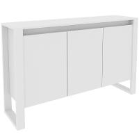 Balcão Armário Para Escritório 3 Portas Em Mdp Branco - 1