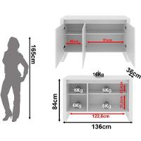 Balcão Armário Para Escritório 3 Portas Em Mdp Branco - 5