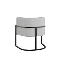 Kit 06 Poltronas Lua Sala Decorativa Base Ferro Black Bouclê Cinza - 6