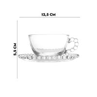 XícarasDe Chá Com Pires Cristal Pearl Wolff 180ml