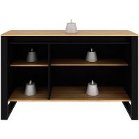 Balcão Armário Para Escritório 3 Portas Em Mdp Amêndoa/preto - 7