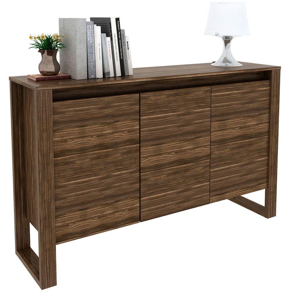 Balcão Armário Para Escritório 3 Portas Em Mdp Nogal - 6