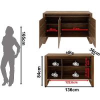 Balcão Armário Para Escritório 3 Portas Em Mdp Nogal - 5