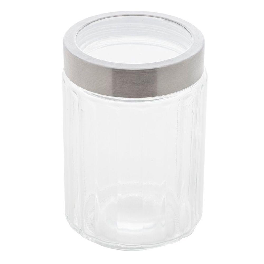 Kit 4 Pote De Vidro Porta Mantimentos Vidro Com Tampa Inox Para Grãos Cereais 1200ml 18cm Lyor - 2