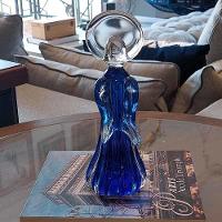 Mini Imagem De Anjo 22cm Vidro Murano Azul São Marcos - 3