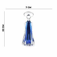 Mini Imagem De Anjo 22cm Vidro Murano Azul São Marcos - 6