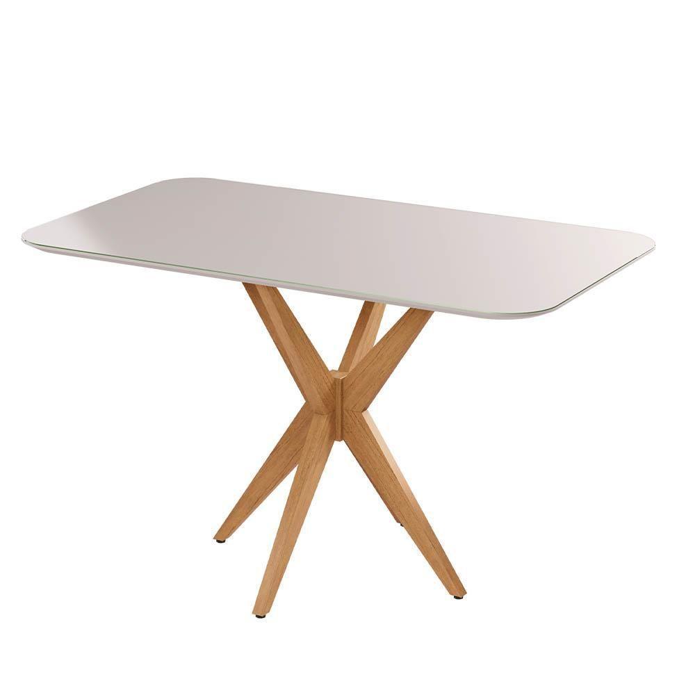Mesa De Jantar Simpatia Retangular Jcm Movelaria Off White 1,20m - 1
