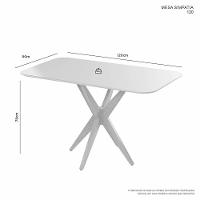 Mesa De Jantar Simpatia Retangular Jcm Movelaria Off White 1,20m - 3