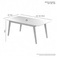 Mesa De Jantar Elegance Jcm Movelaria Off White 1,60m - 3