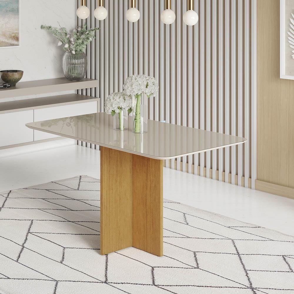 Mesa De Jantar Retangular Robusta Jcm Off White 1,20 M - 2