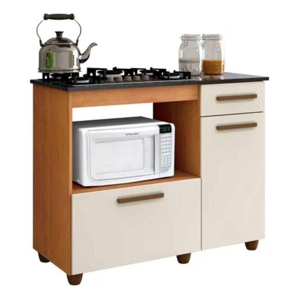 Balcão Para Cooktop 5 Bocas Violeta Kaiki Móveis Nature Off White - 1