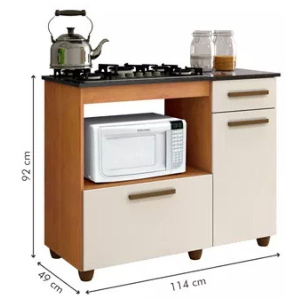 Balcão Para Cooktop 5 Bocas Violeta Kaiki Móveis Nature Off White - 3