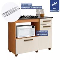 Balcão Para Cooktop 5 Bocas Violeta Kaiki Móveis Nature Off White