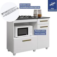 Balcão Para Cooktop 5 Bocas Violeta Kaiki Móveis Branco - 3